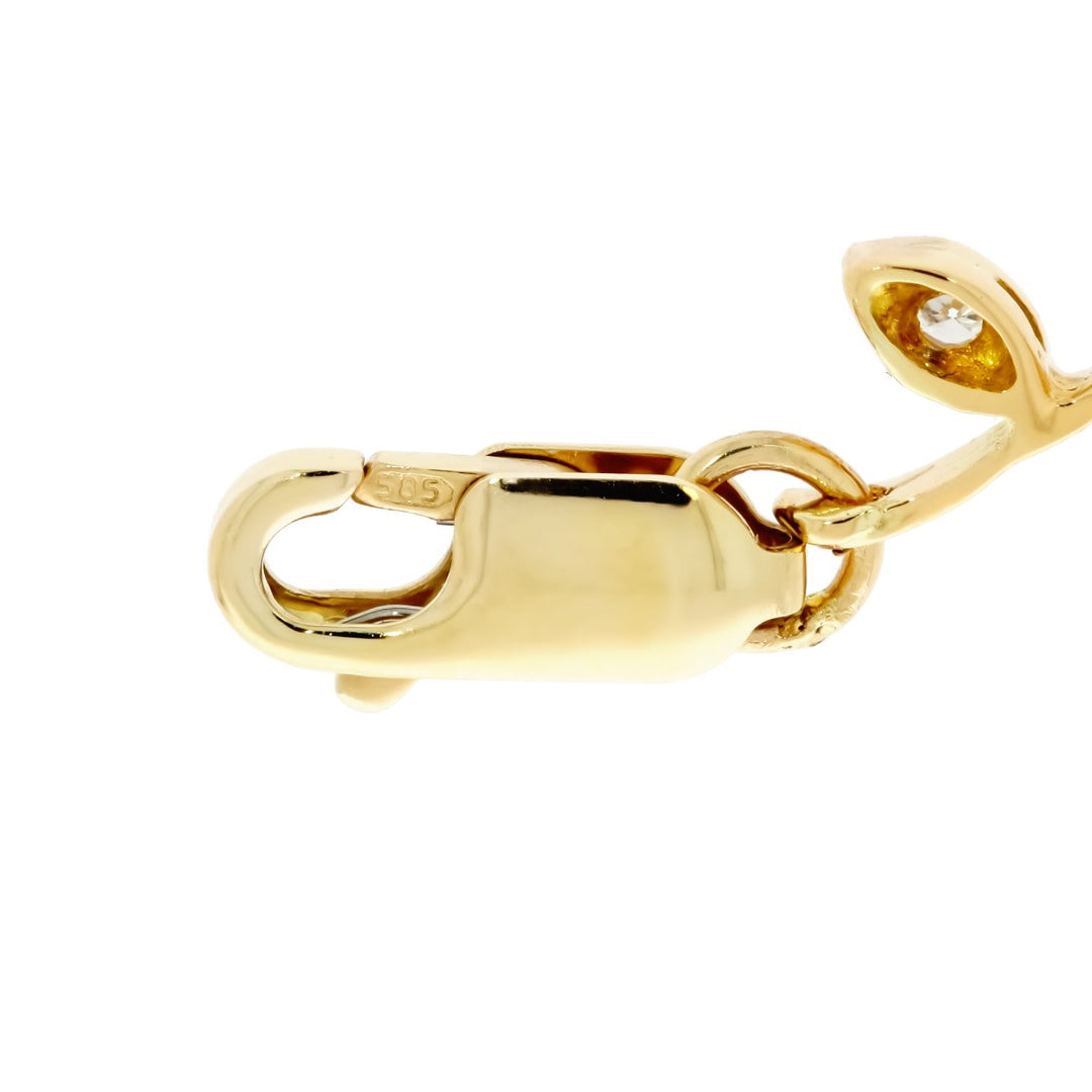 Diamond Flower Bracelet 14K Yellow Gold 2.36 CTW