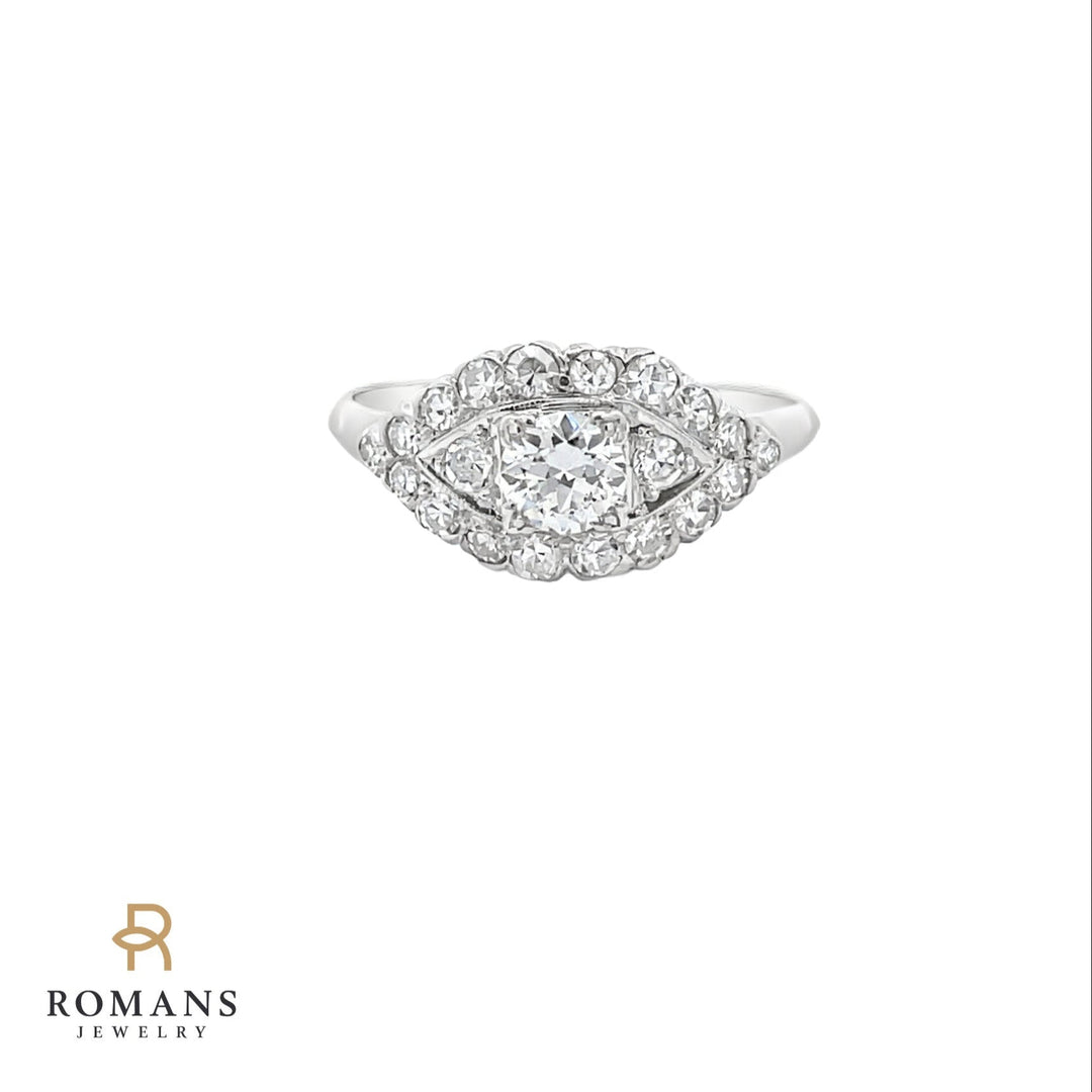 Diamond Vintage Ring Platinum 0.50 CTW