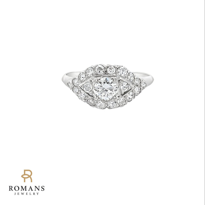 Diamond Vintage Ring Platinum 0.50 CTW