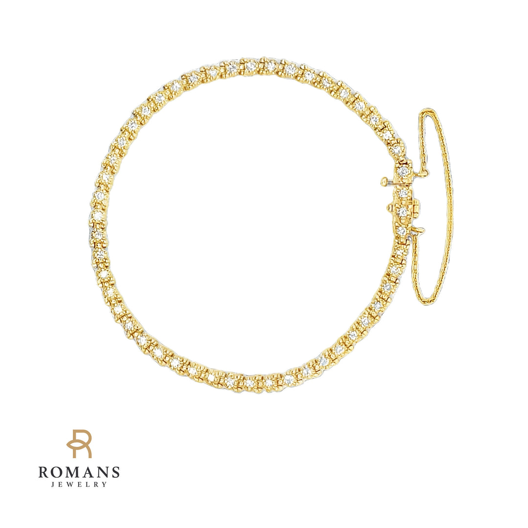 Diamond Tennis Bracelet 14K Yellow Gold .63CTW