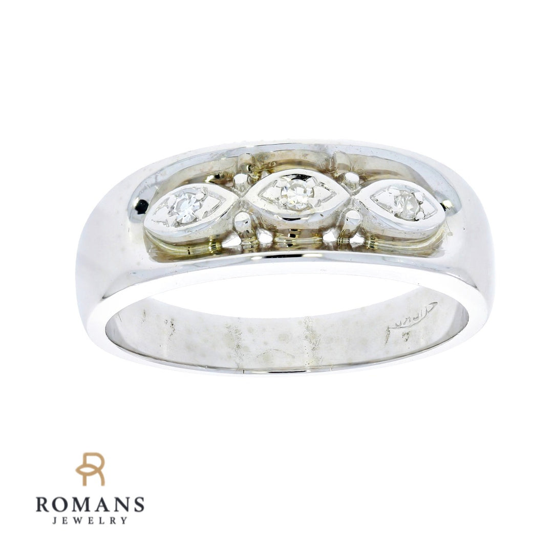 Diamond Wedding Band 14K White Gold