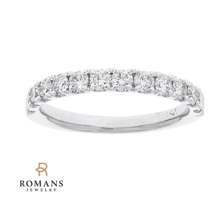 Diamond Wedding Band 14K White Gold .75 CTW