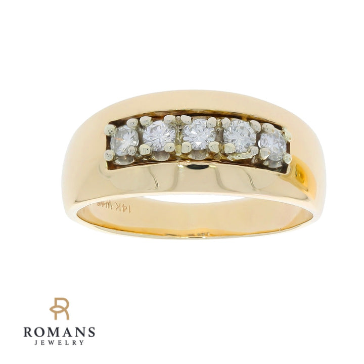 Diamond Wedding Band 14K Yellow Gold .55CTW