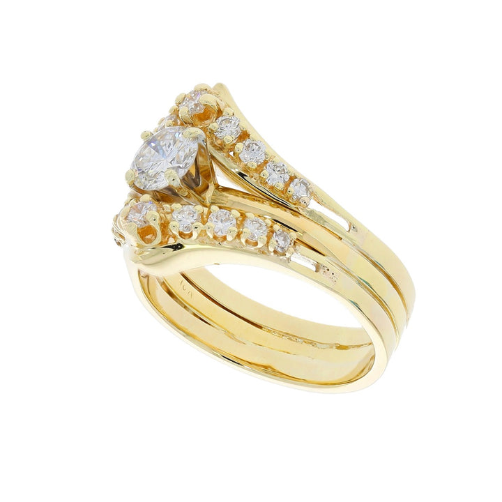 Diamond Wedding Ring Set 14K Yellow Gold .65 CT