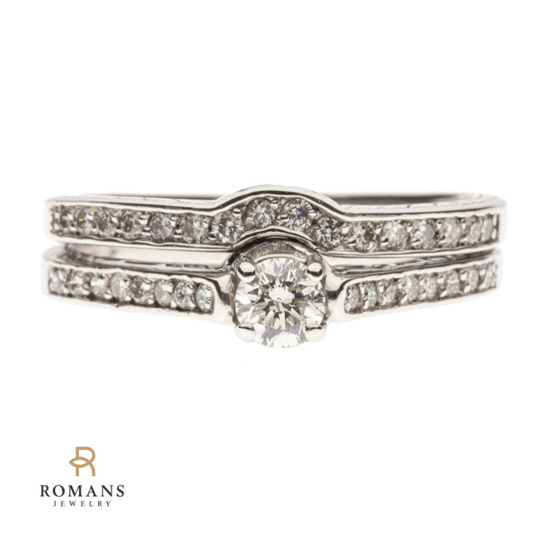 Diamond Wedding Set 14K White Gold .25CT