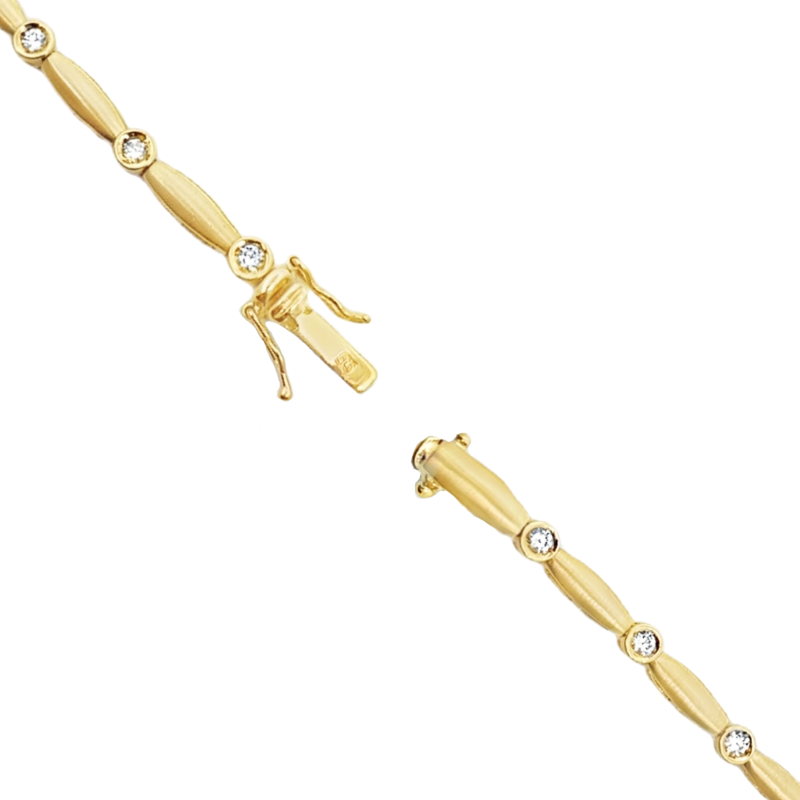 Diamond Bezel Set Tennis Bracelet 14K Yellow Gold 0.80CTW