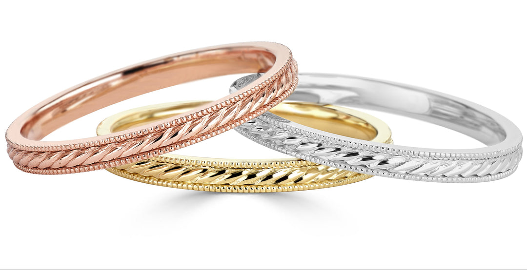 Rope Style Milgrain Band 14K Yellow Gold