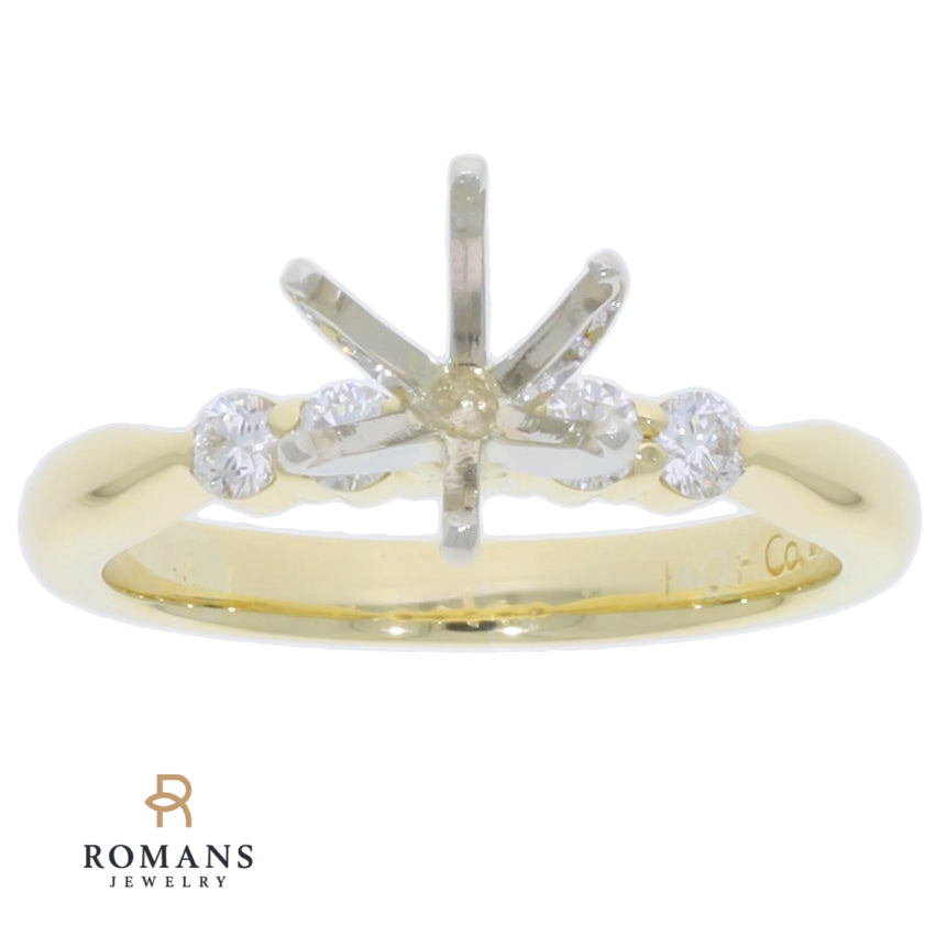 Engagement Diamond Ring Mounting 18K Two Tone