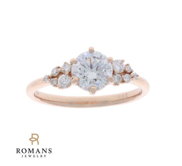 Engagement Ring Setting Cubic Zirconia 18K Rose Gold
