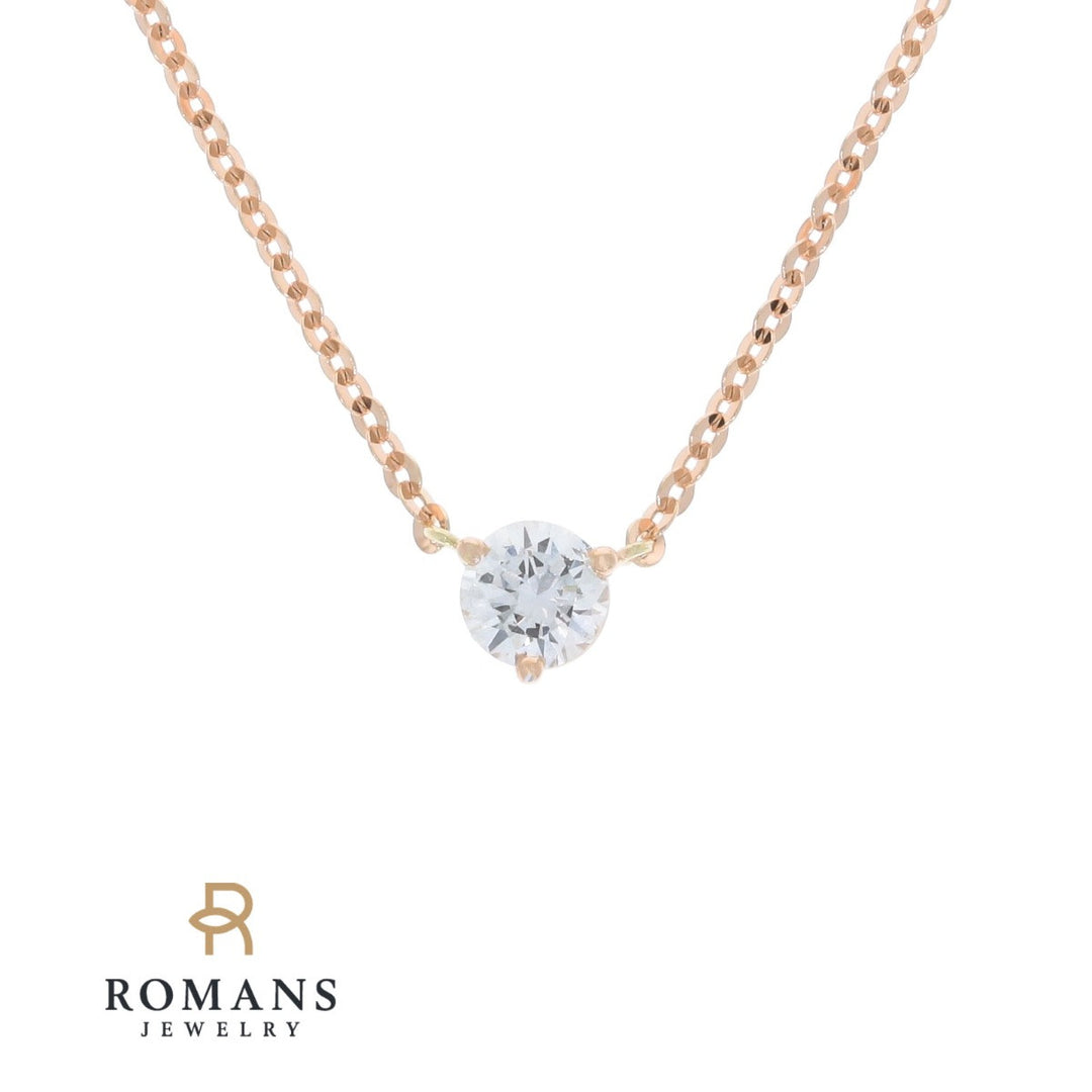 Floating Diamond Necklace 14K Rose Gold .24CT