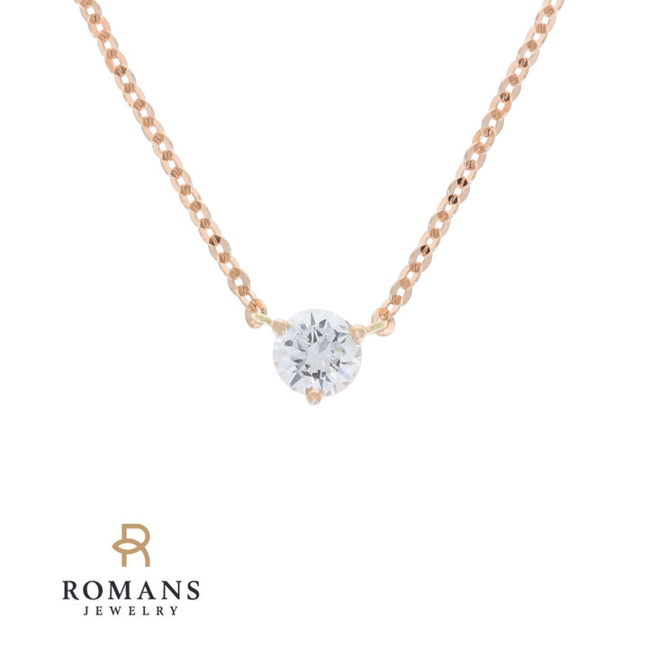 Floating Diamond Necklace 14K Rose Gold .24CT