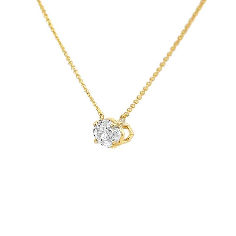Marquise Diamond Floating Necklace 14K Yellow Gold .58 CTW