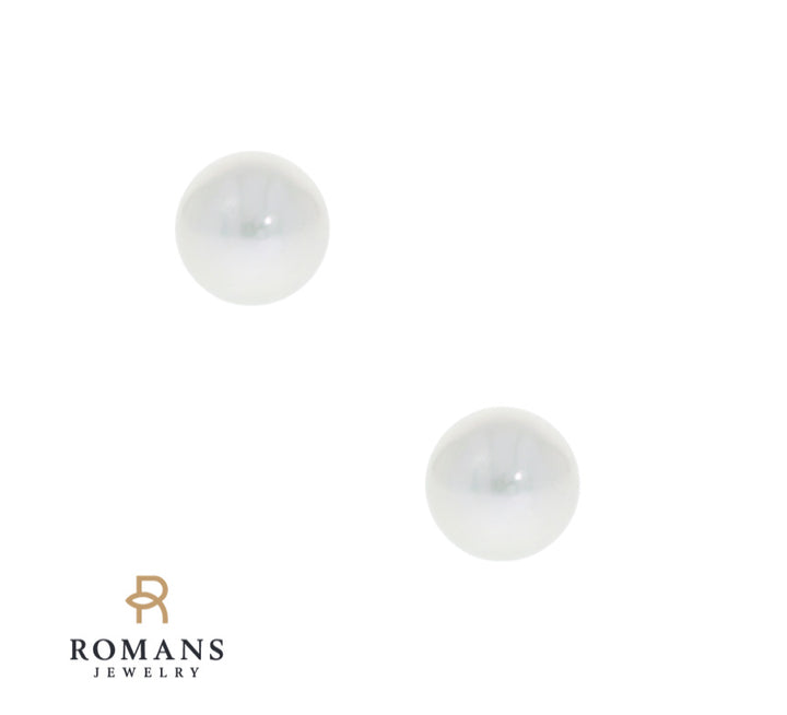 Freshwater Pearl Stud 14K Yellow Gold 8MM