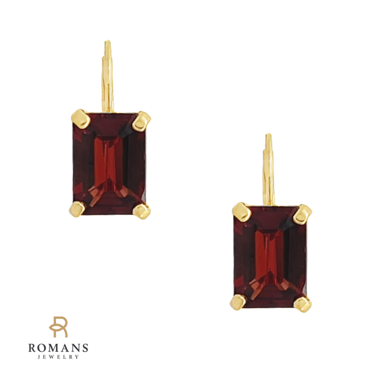 Garnet Earrings 14K Yellow Gold 2.20CTW