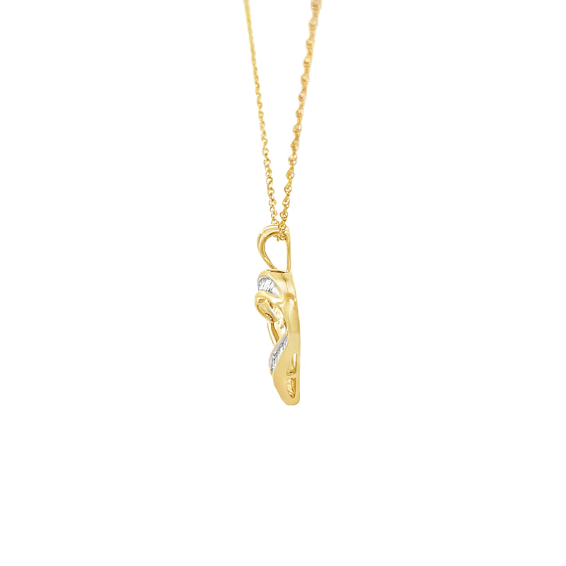 Diamond Heart Pendant 14K Yellow Gold .27CTW