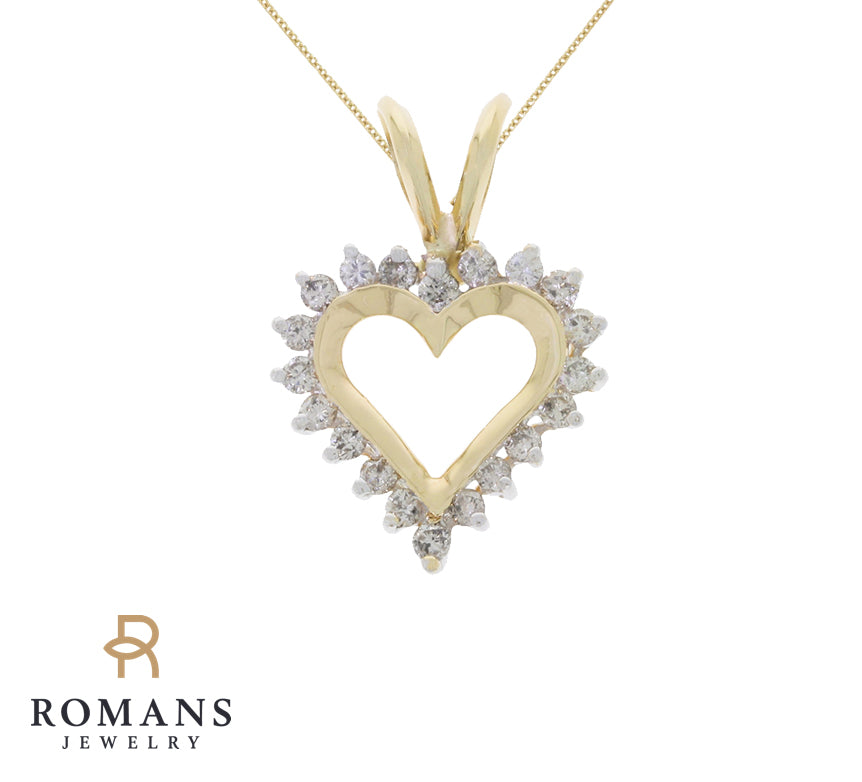 Heart Diamond Pendant 14K Yellow Gold .50CTW