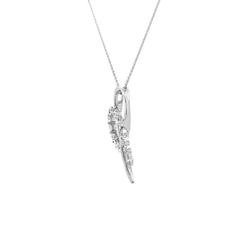 Heart Diamond Pendant 14K White Gold .42CTW