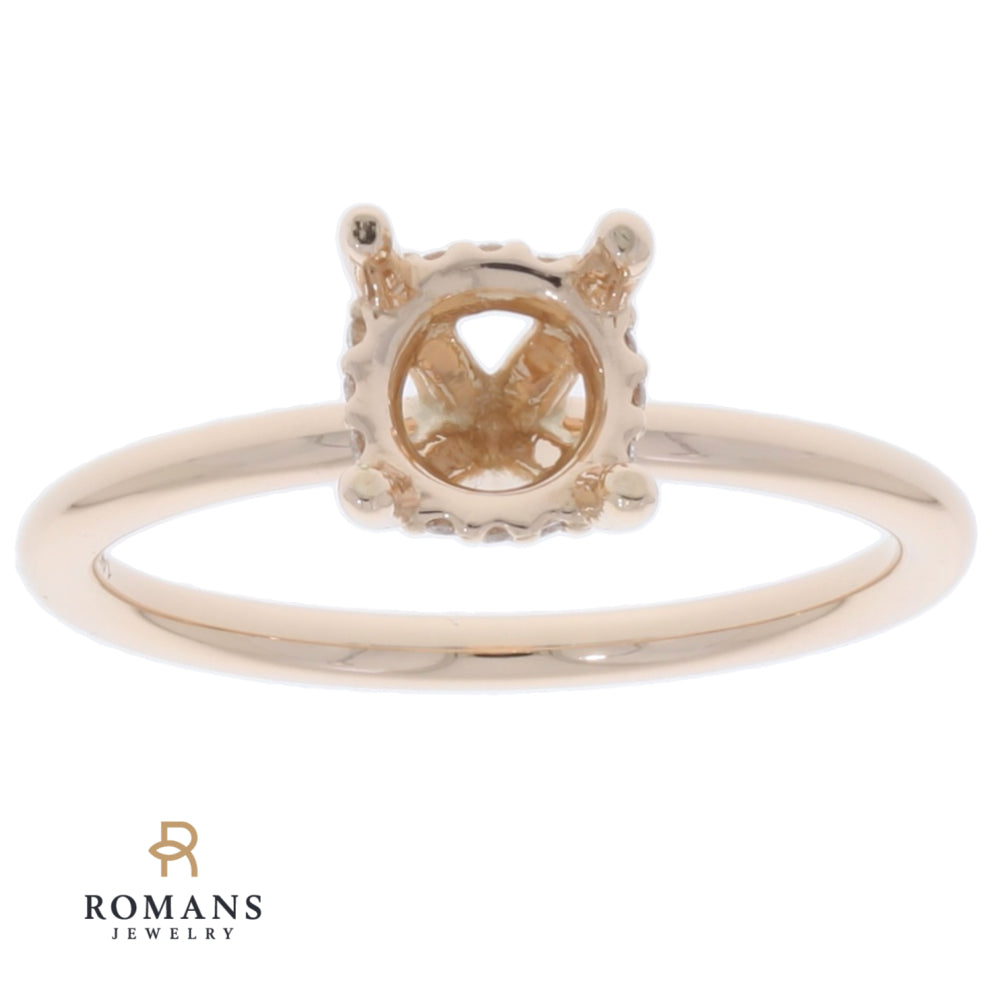 Hidden Halo Engagement Ring 14K Rose Gold