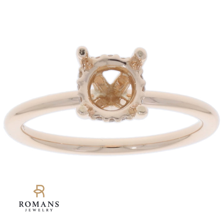 Hidden Halo Engagement Ring 14K Rose Gold