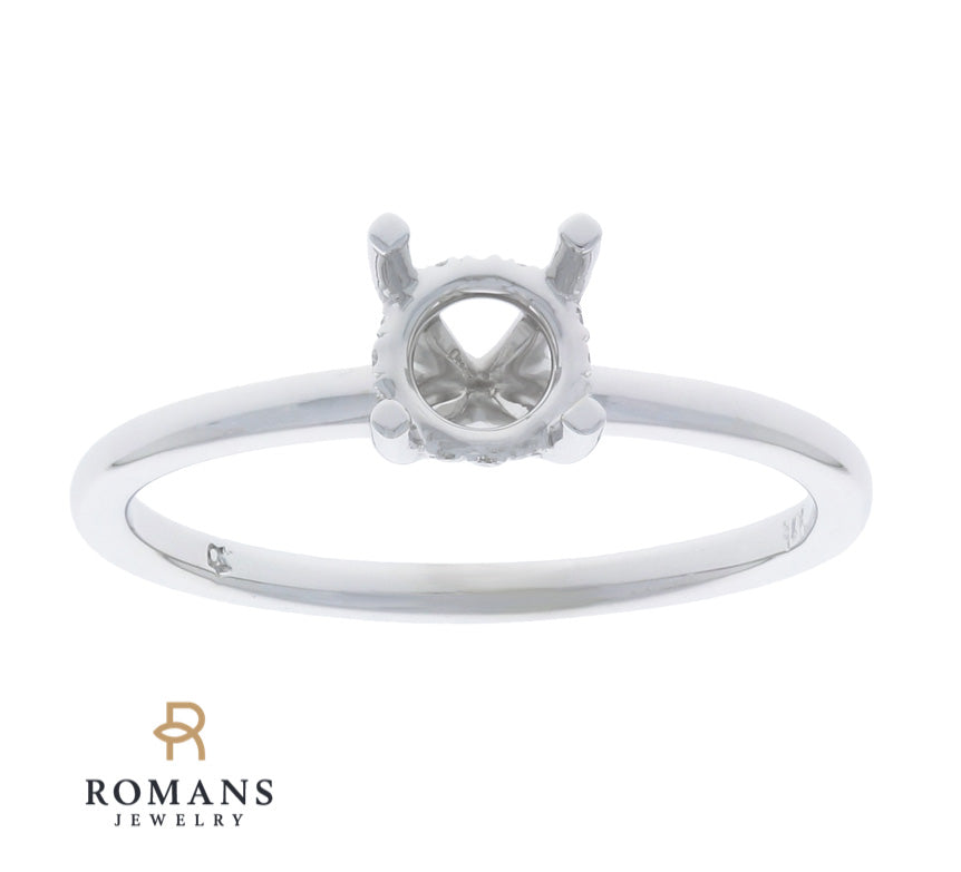 Hidden Halo Mounting Solitaire Setting 14K White Gold