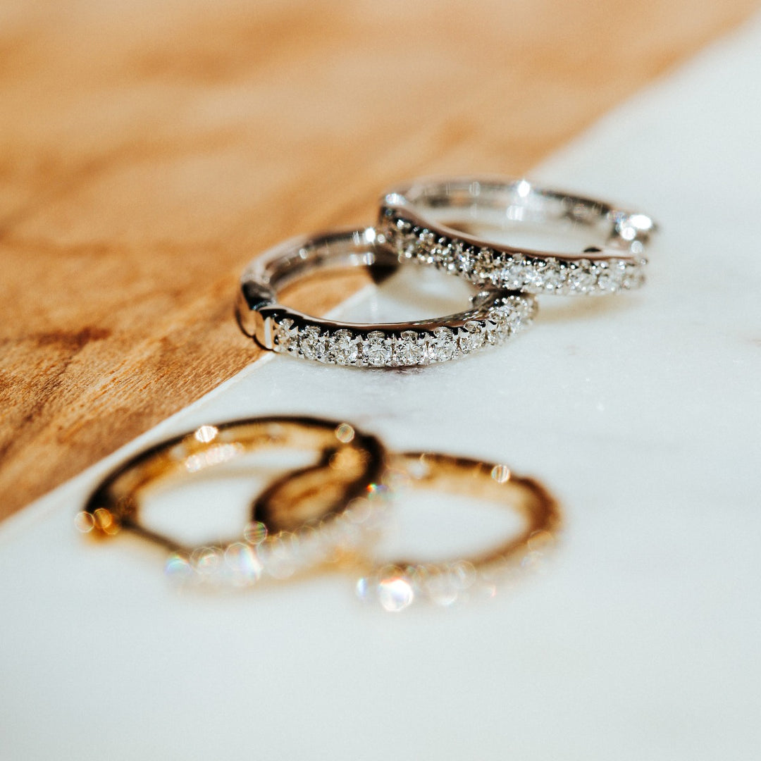 Diamond Huggie Hoops 14K Yellow Gold .20CTW