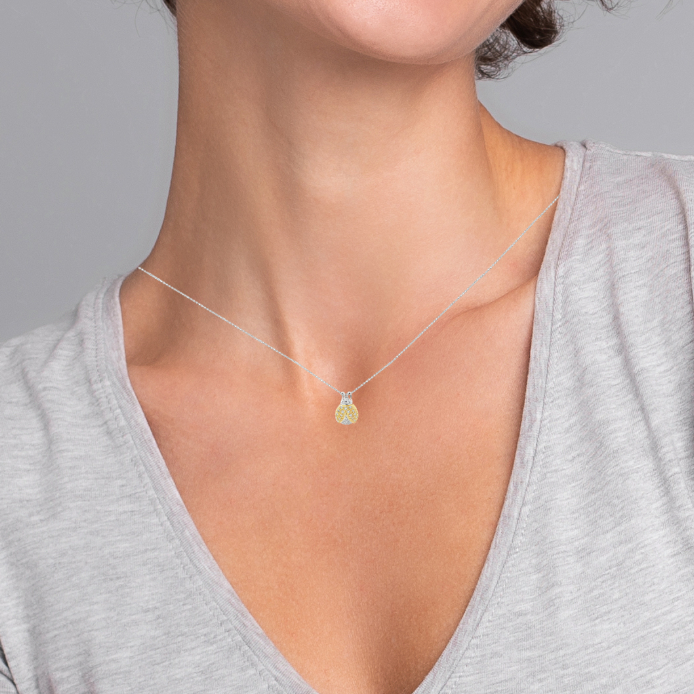 LadyBug Diamond Pendant 14K Two Tone Gold .15CT