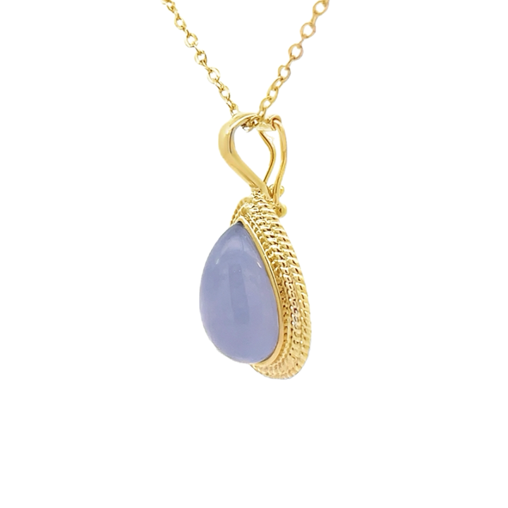 Lavender Jade Pendant 14K Yellow Gold