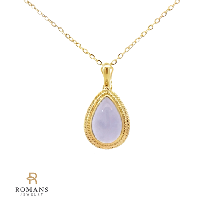 Lavender Jade Pendant 14K Yellow Gold