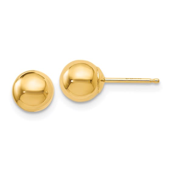 Leslie's 14K Polished 6MM Ball Post Earrings