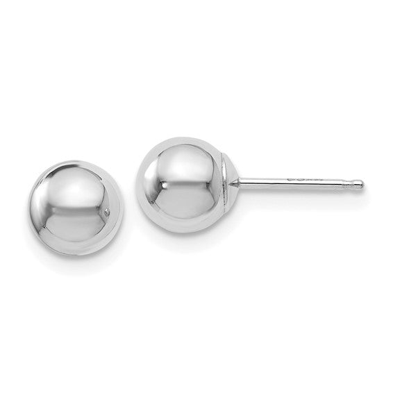 Leslie's 14K White Gold Polished 6mm Ball Post Earrings