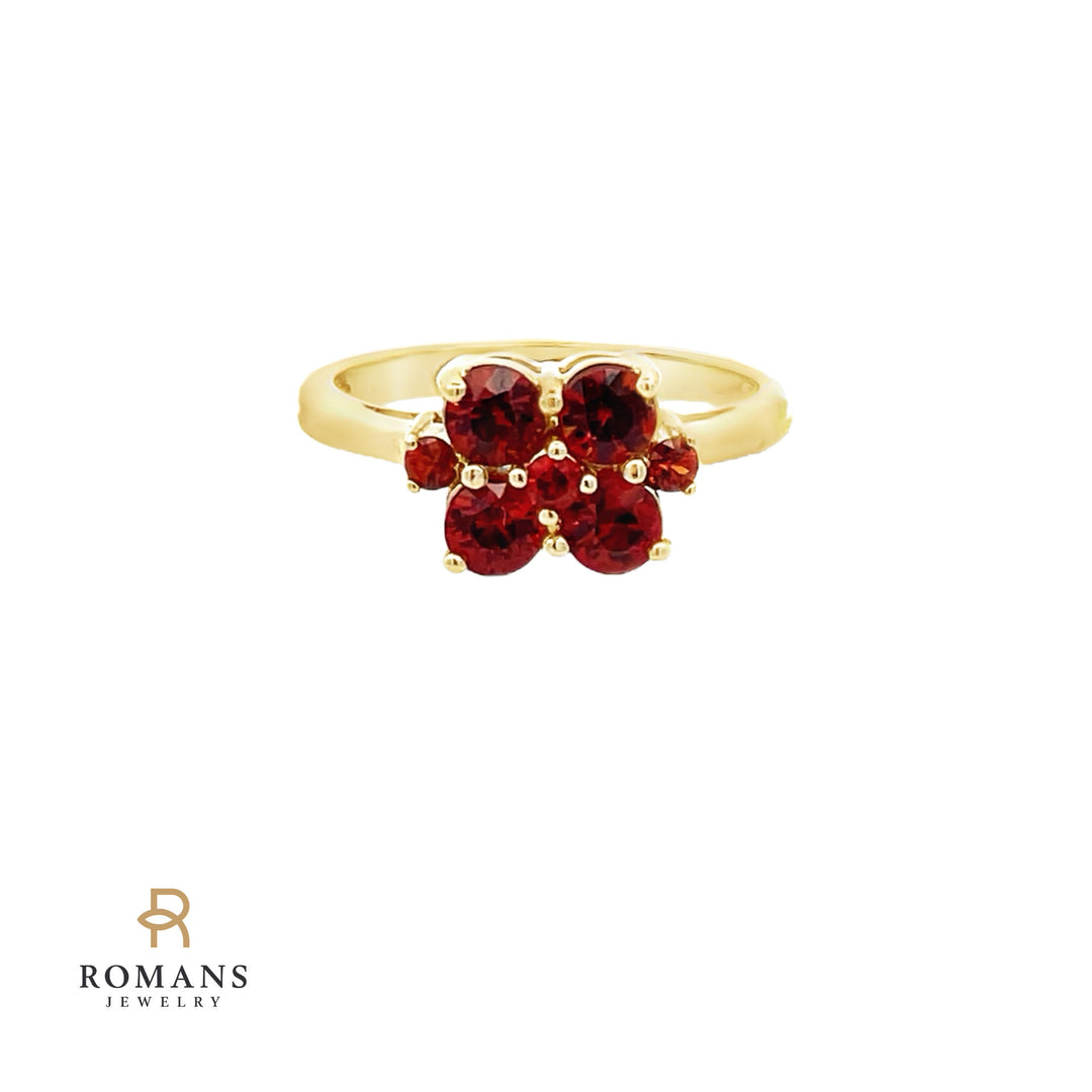 Madeira Citrine Cluster Ring 14K Yellow Gold .80CT