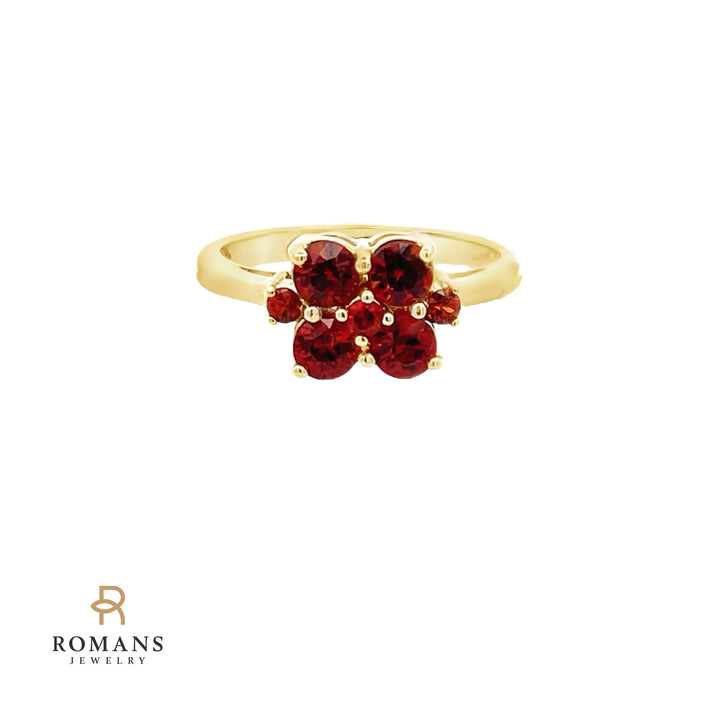 Madeira Citrine Cluster Ring 14K Yellow Gold .80CT