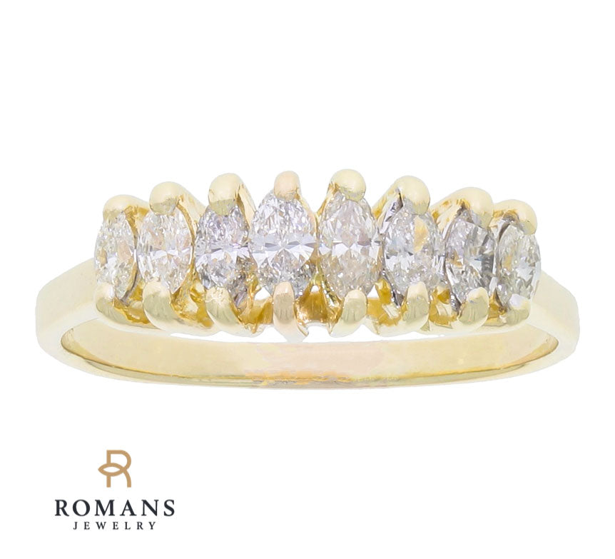 Marquise Diamond Ring 14K Yellow Gold 1 CTW