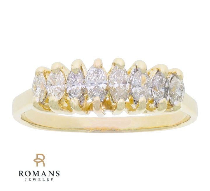 Marquise Diamond Ring 14K Yellow Gold 1 CTW