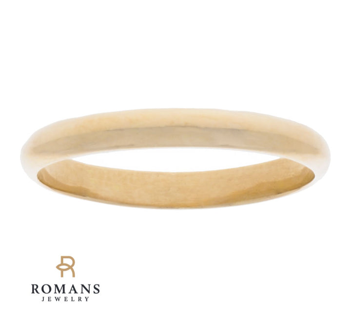 Men's Wedding 3MM Band 14K Yellow Gold