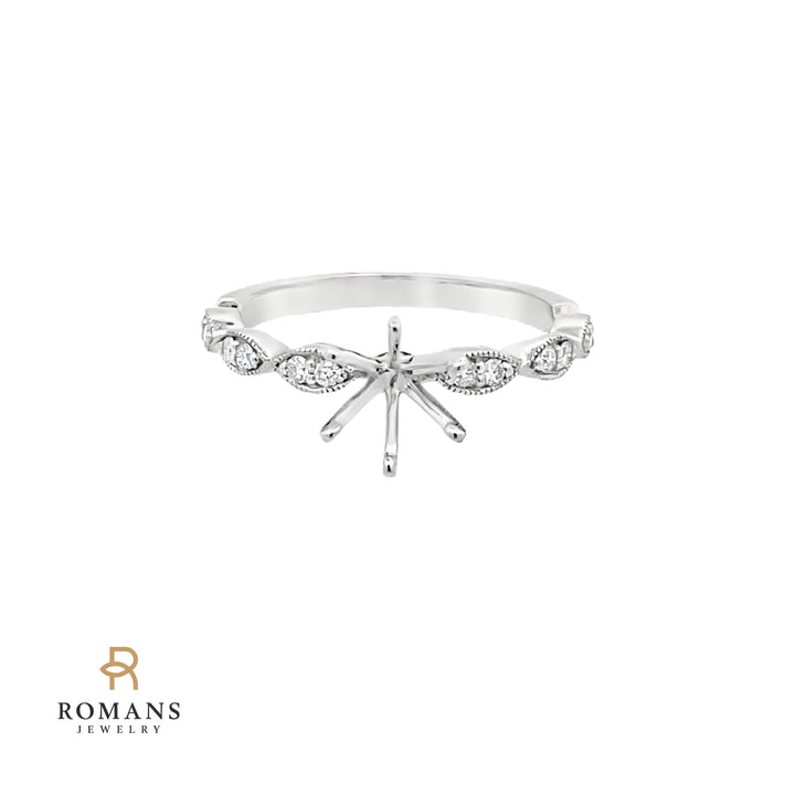 Milligram Diamond Engagement Setting Ring 14K White Gold