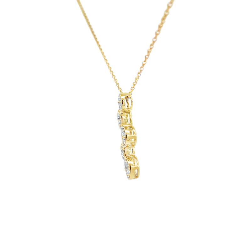 Cluster Diamond Journey Pendant 14K Yellow Gold .37 CTW