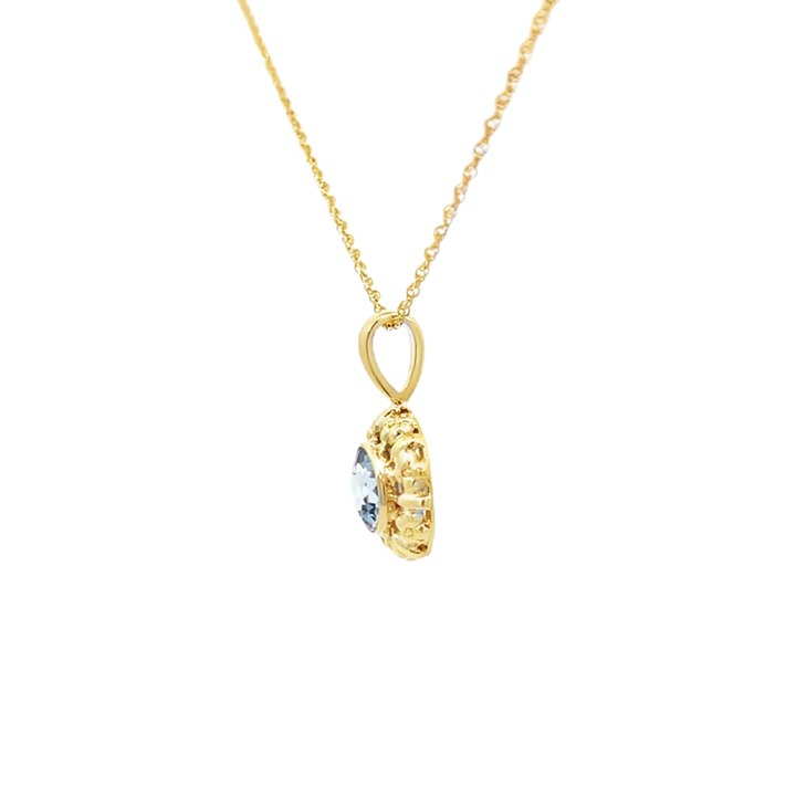 Round Lab Spinel Vintage Style Pendant 1.21CT