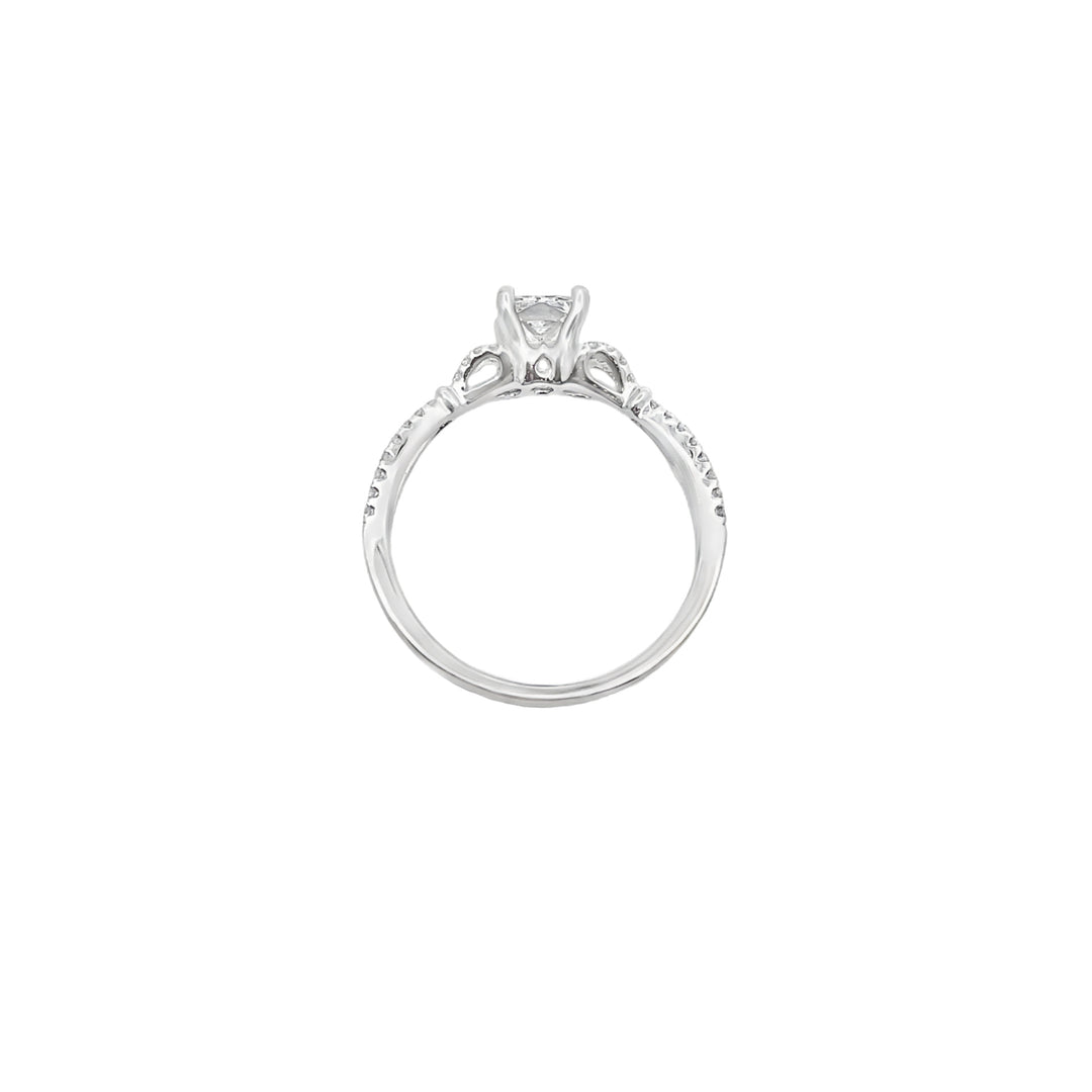 Princess-Cut Diamond Engagement Ring 14K White Gold 0.70CT