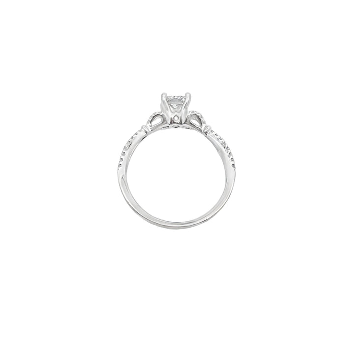 Princess-Cut Diamond Engagement Ring 14K White Gold 0.70CT