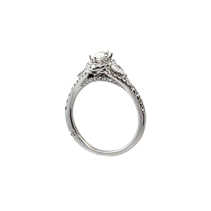 Marquise Halo Engagement Ring 18K White Gold 1.47CTW