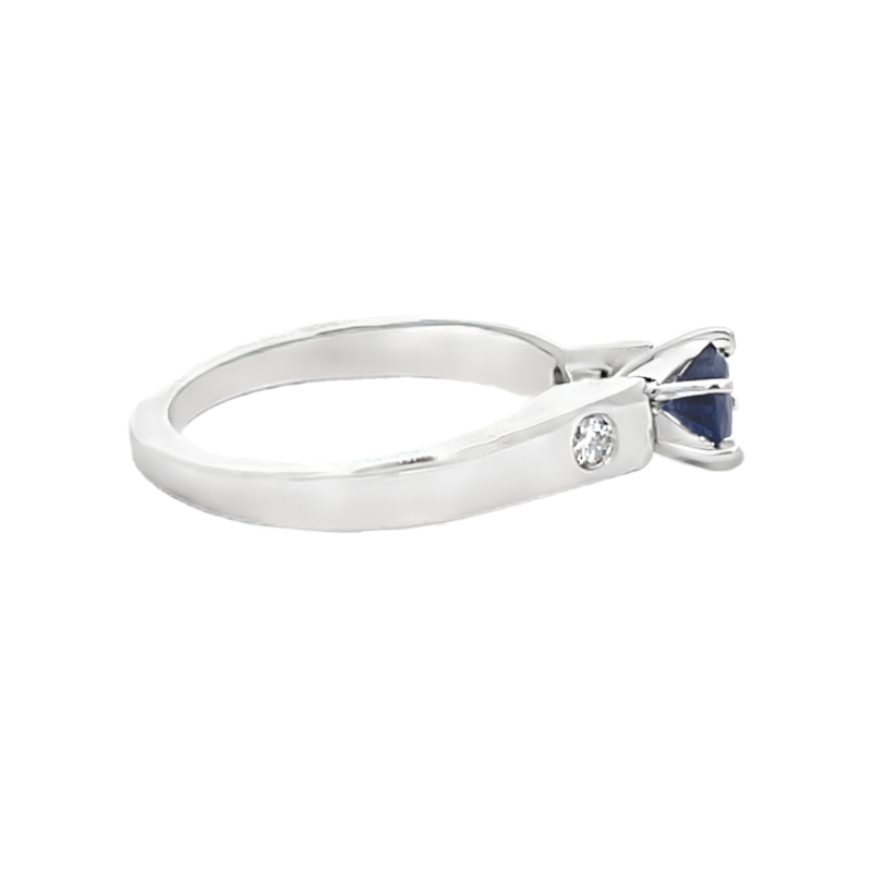 Sapphire & Diamond 14K White Gold Ring .69CTW
