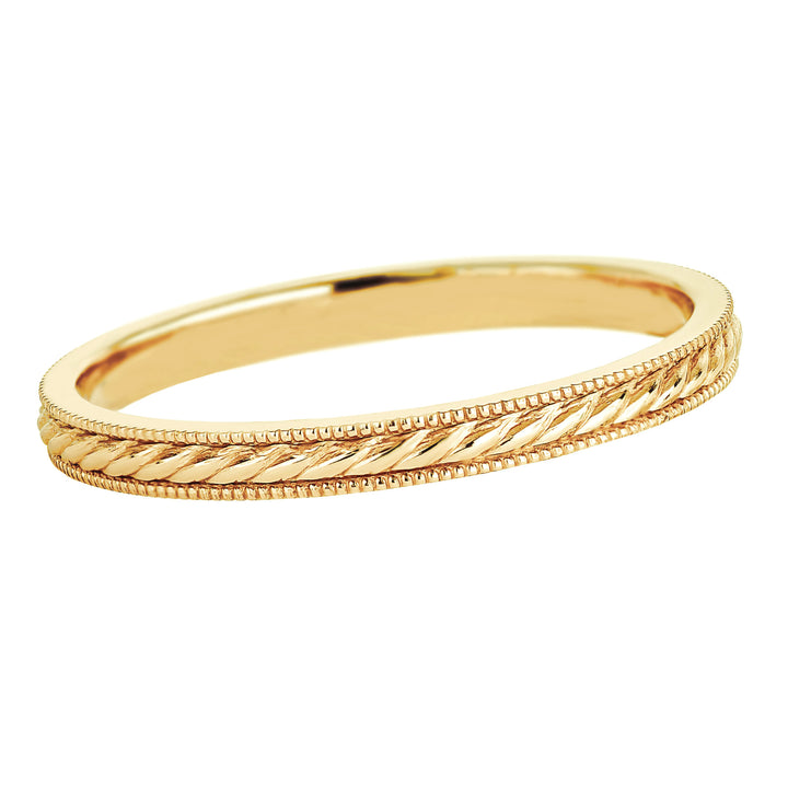 Rope Style Milgrain Band 14K Yellow Gold