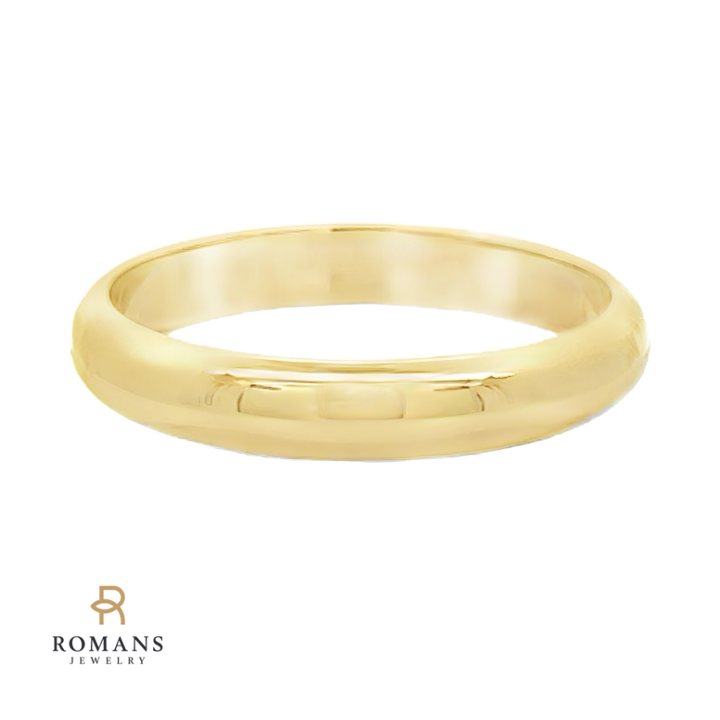 4MM Round Polished Band 14K Yellow Gold