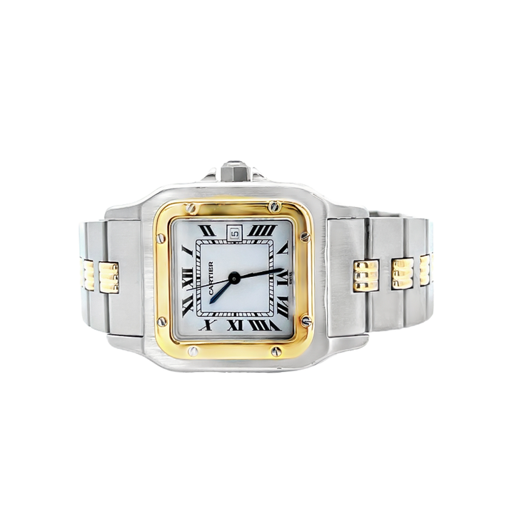 Cartier Santos Carree Godron Watch 18K Yellow & Stainless Steel