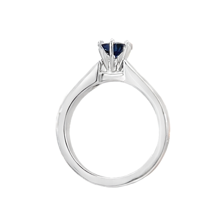 Sapphire & Diamond 14K White Gold Ring .69CTW