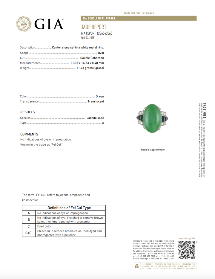 Jadeite Jade Sapphire Diamond Ring Platinum GIA
