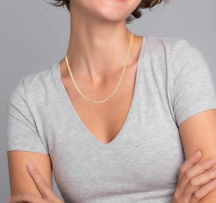 Diamond-Cut Snake Chain 14K Yellow Gold 18"