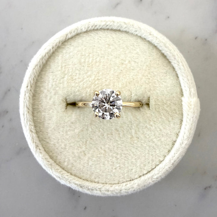 Solitaire Diamond Engagement Ring 14K Yellow Gold 1.59CT GIA