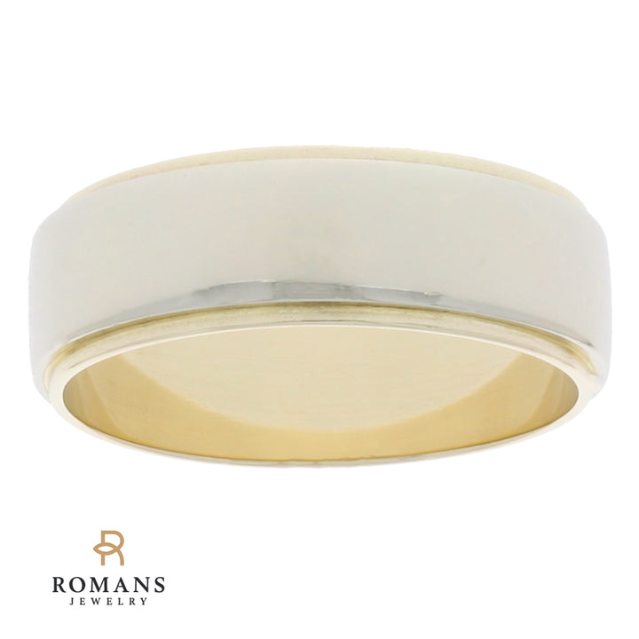 Step Edge 4MM Band 14K Two Tone